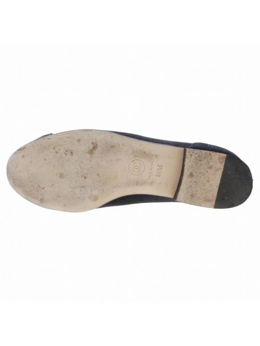 Chanel Pumps CC Logo Flat Shoes Black